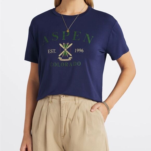 Gilli Aspen Short Sleeve Knit Tee Navy L NWT STITCH FIX - Picture 1 of 8